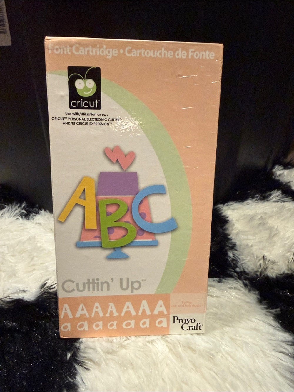 Cricut Cuttin' Up Cartridge with Pastel Peach, Green, Purple, Blue & Yellow Art